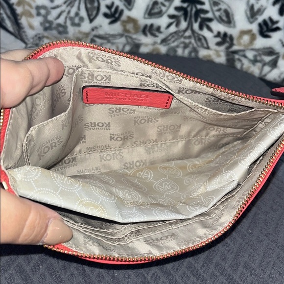 Michael Kors Red Wristlet with Gold Logo - Picture 8 of 9